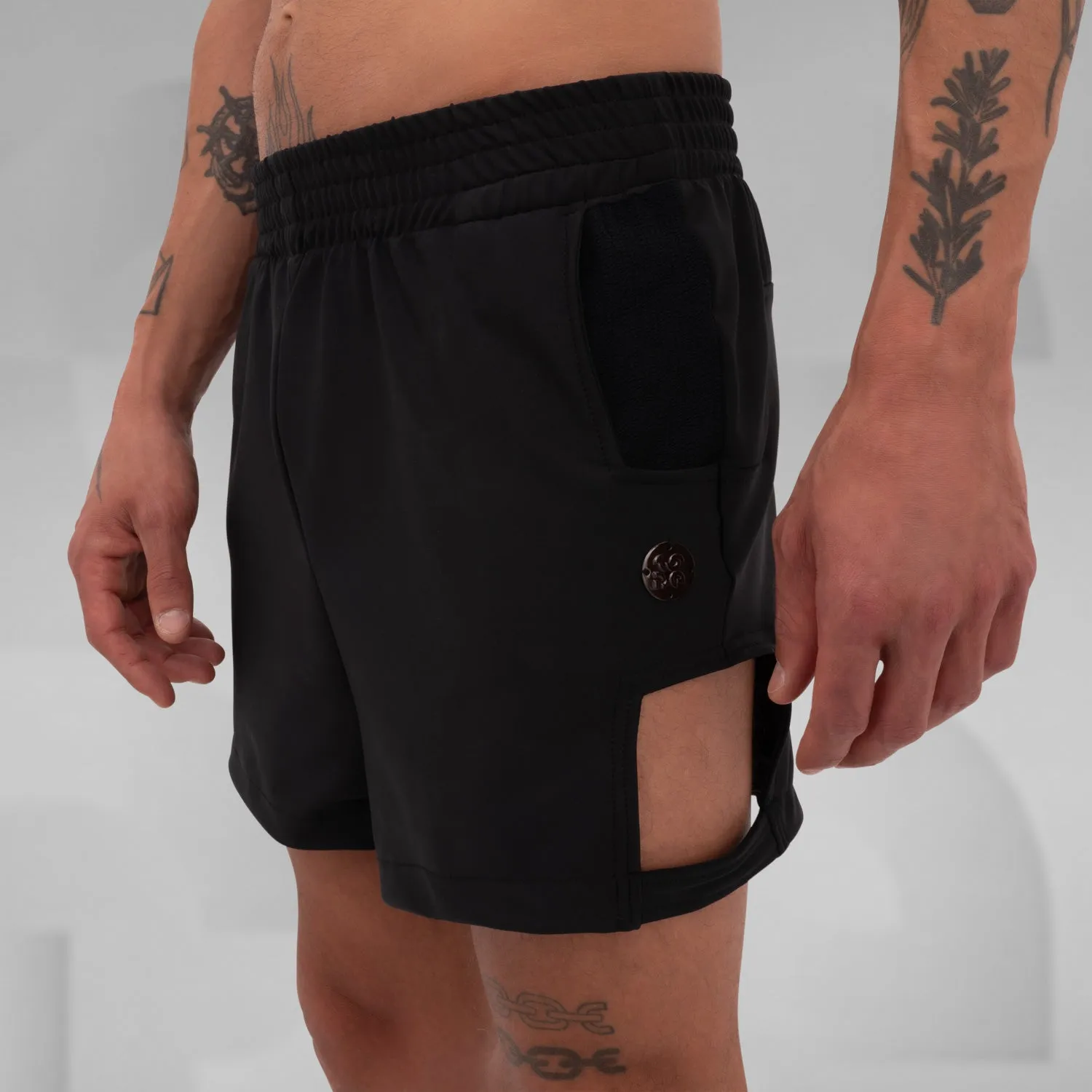 Cut-Out Utility Shorts