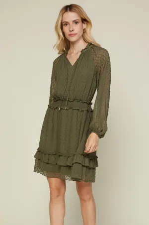 D91 DOT RUFFLE DRESS
