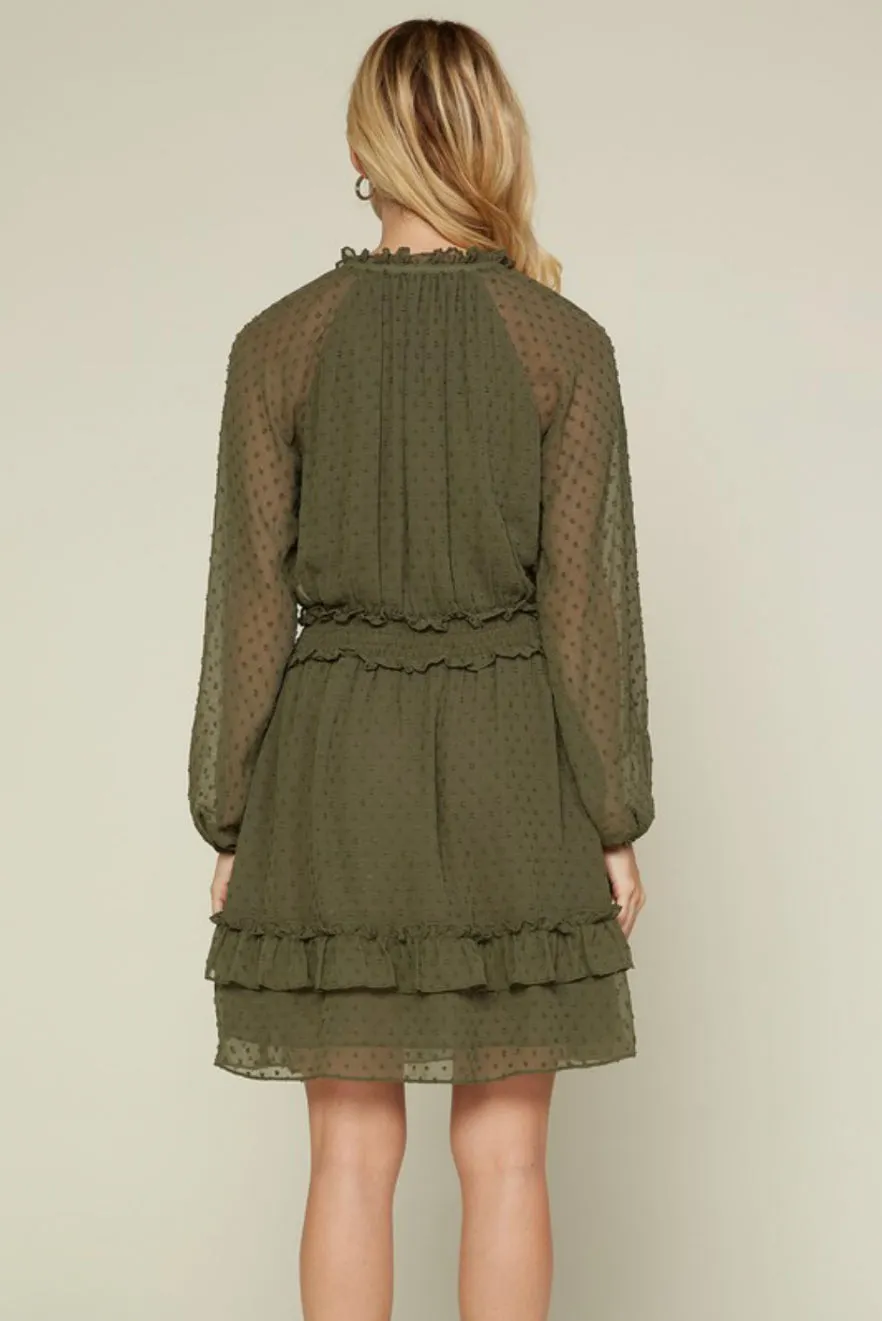 D91 DOT RUFFLE DRESS