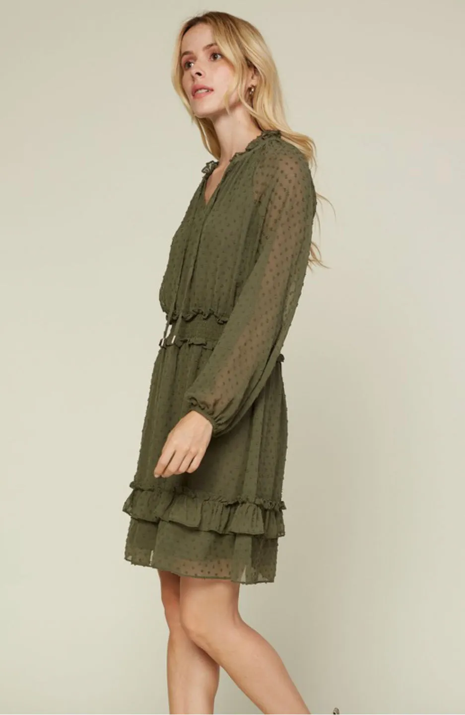 D91 DOT RUFFLE DRESS