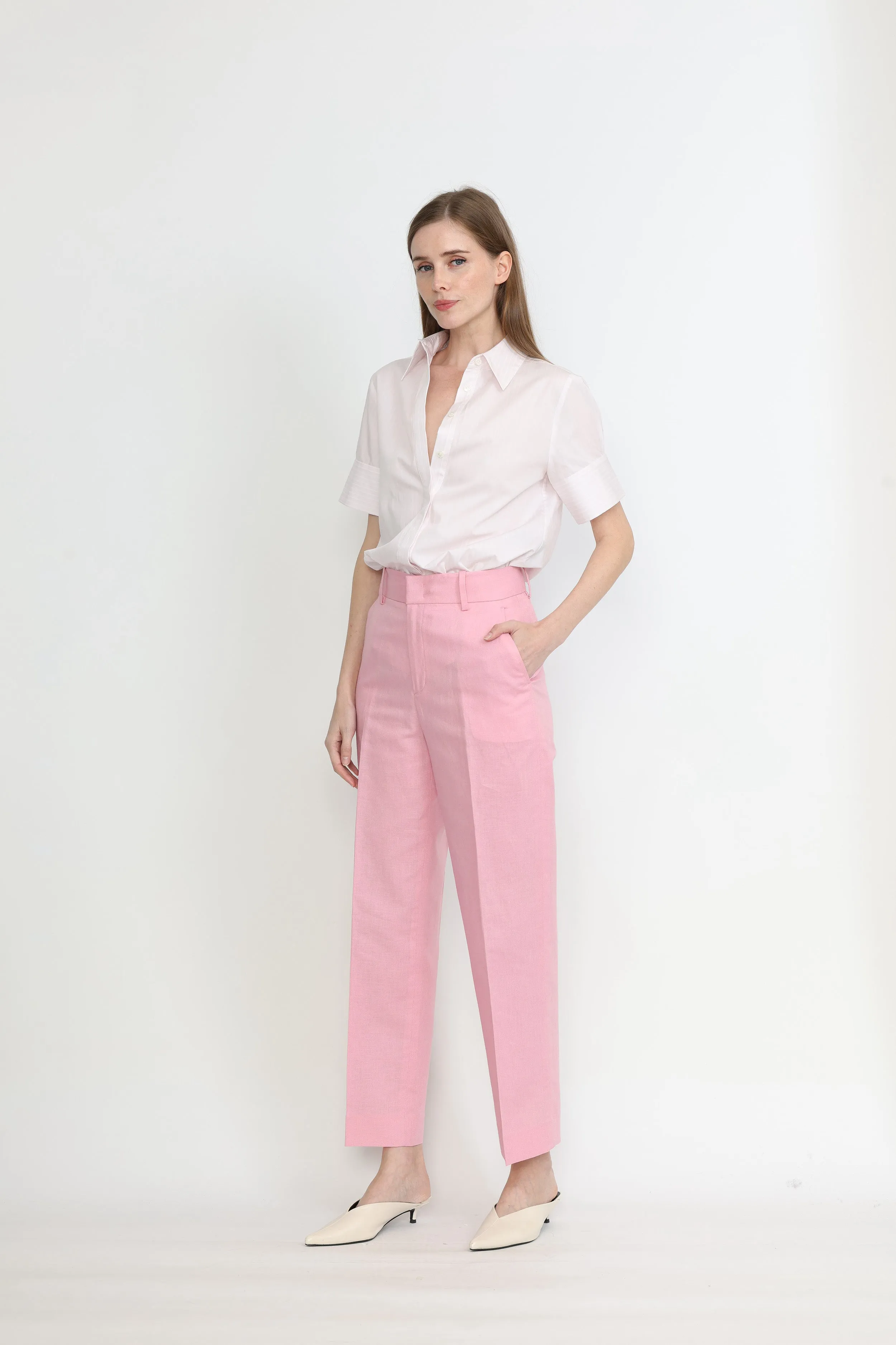 Darwin Shirt - Cotton pink stripe shirt