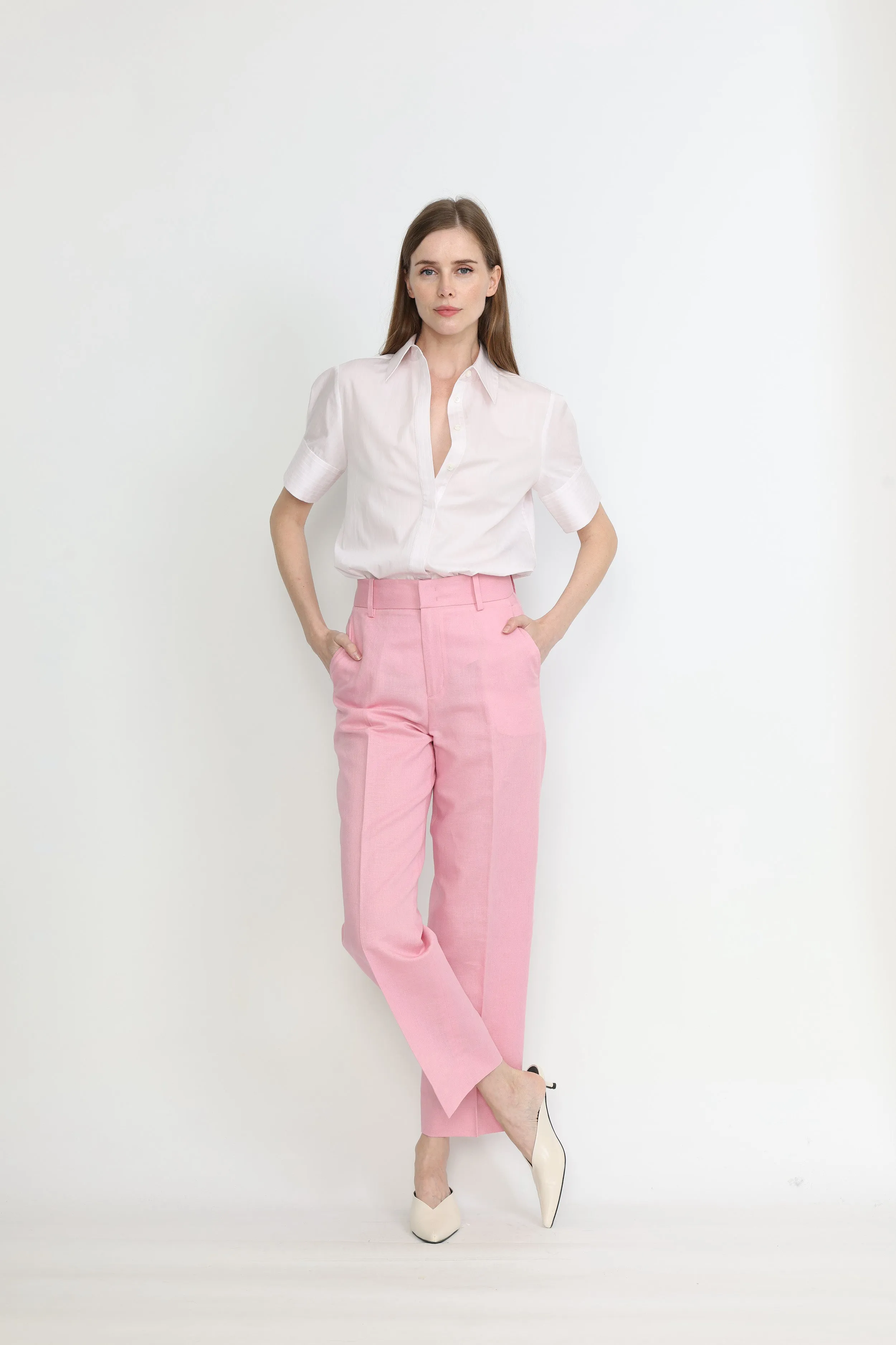 Darwin Shirt - Cotton pink stripe shirt
