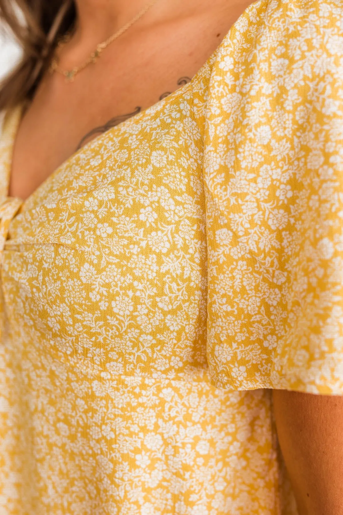 Dashing Through The Daisies Floral Dress- Yellow