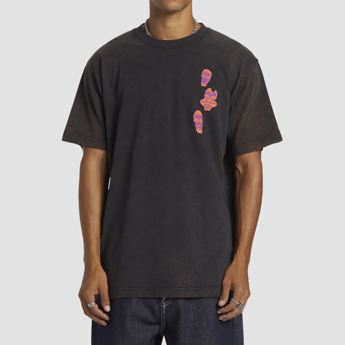 DC Open Wide T-Shirt Black Rain Wash