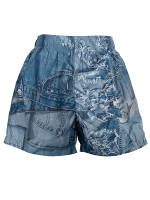 Denim Print Swim Shorts