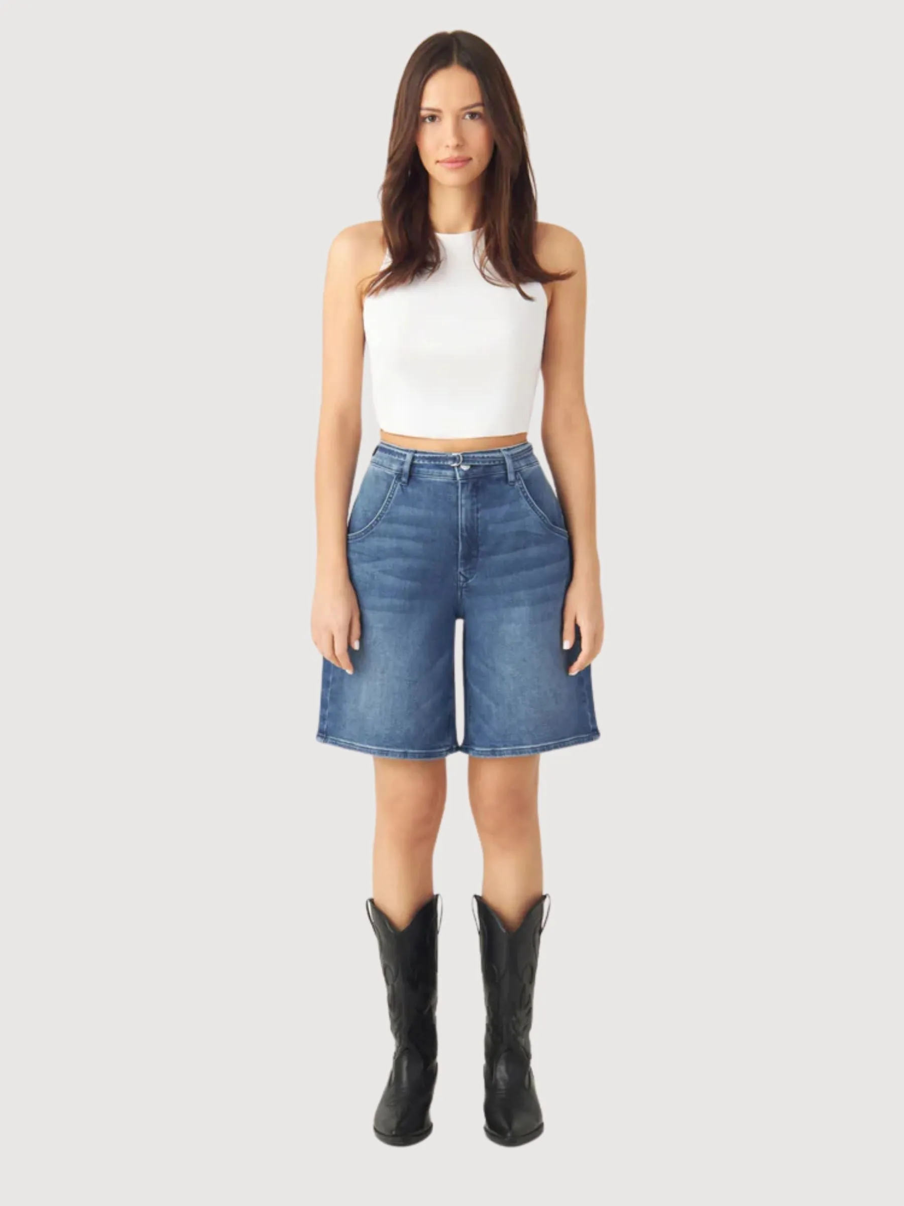 Denim Short Blinky Blue Woman Cotton | Dawn