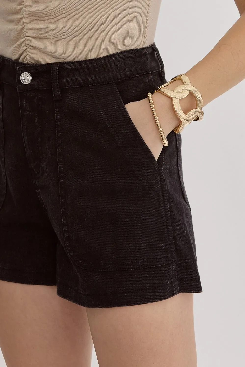 Denim Utility Shorts
