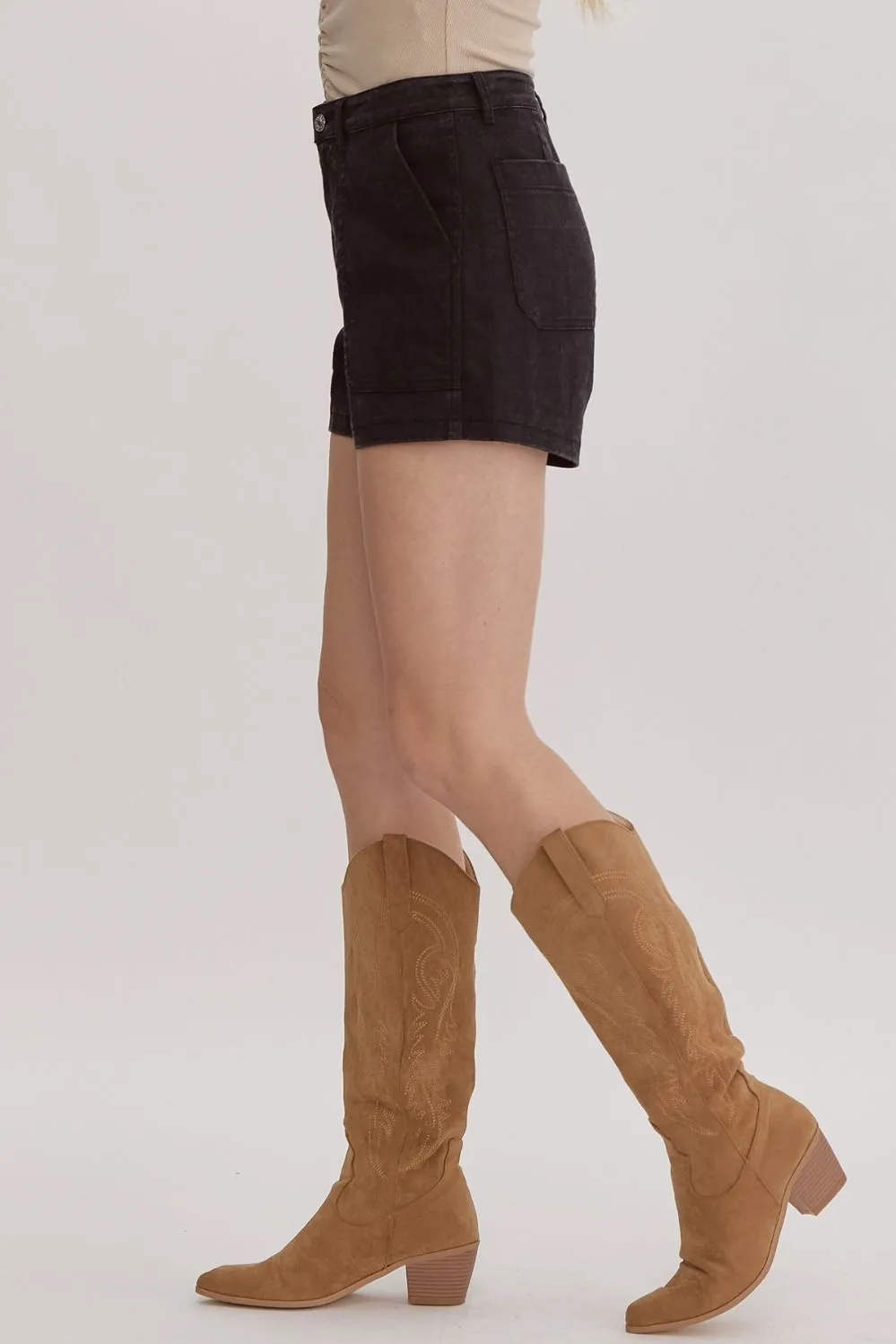 Denim Utility Shorts