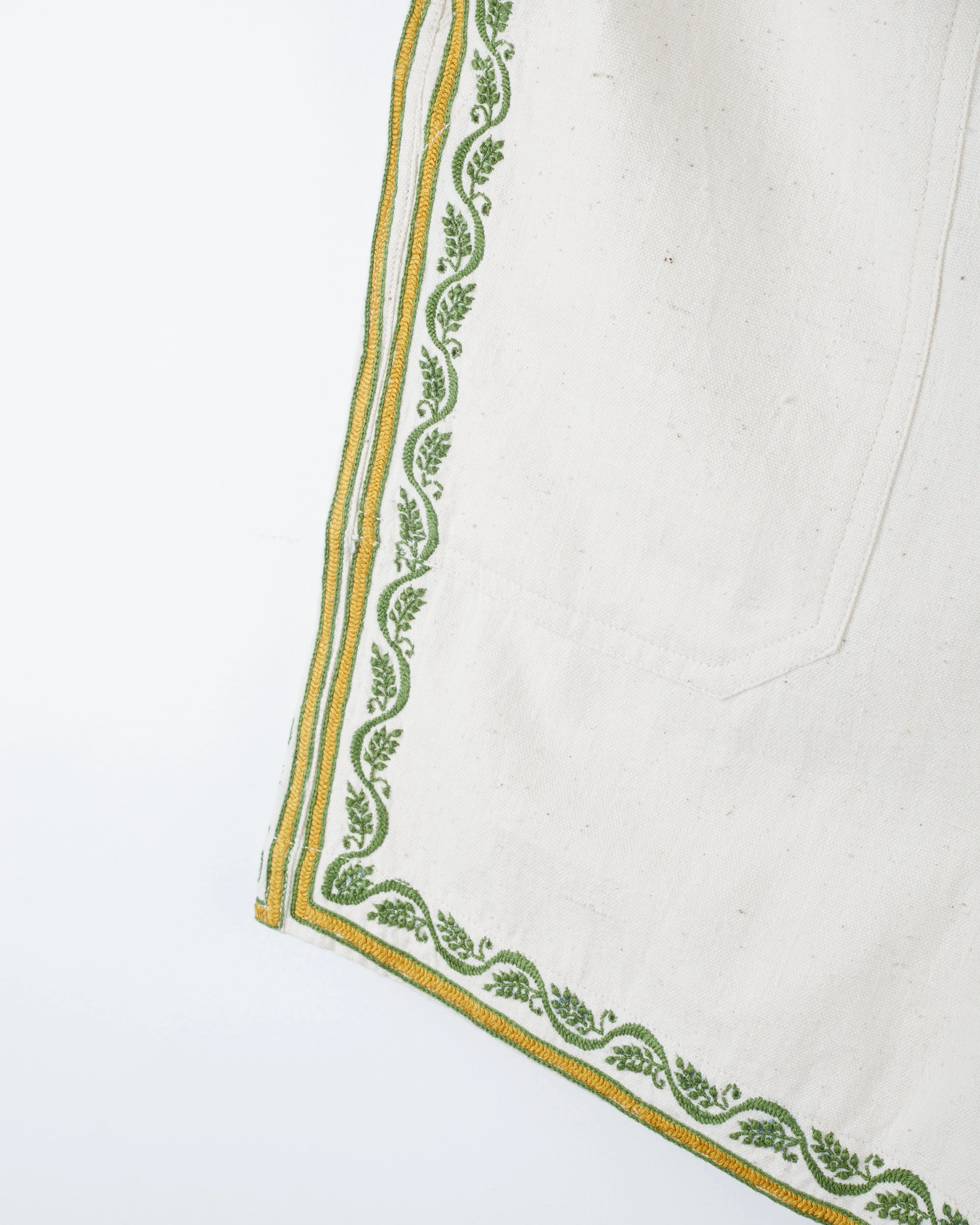 Dipak Utility Short in Chikankari Embroidery Natural