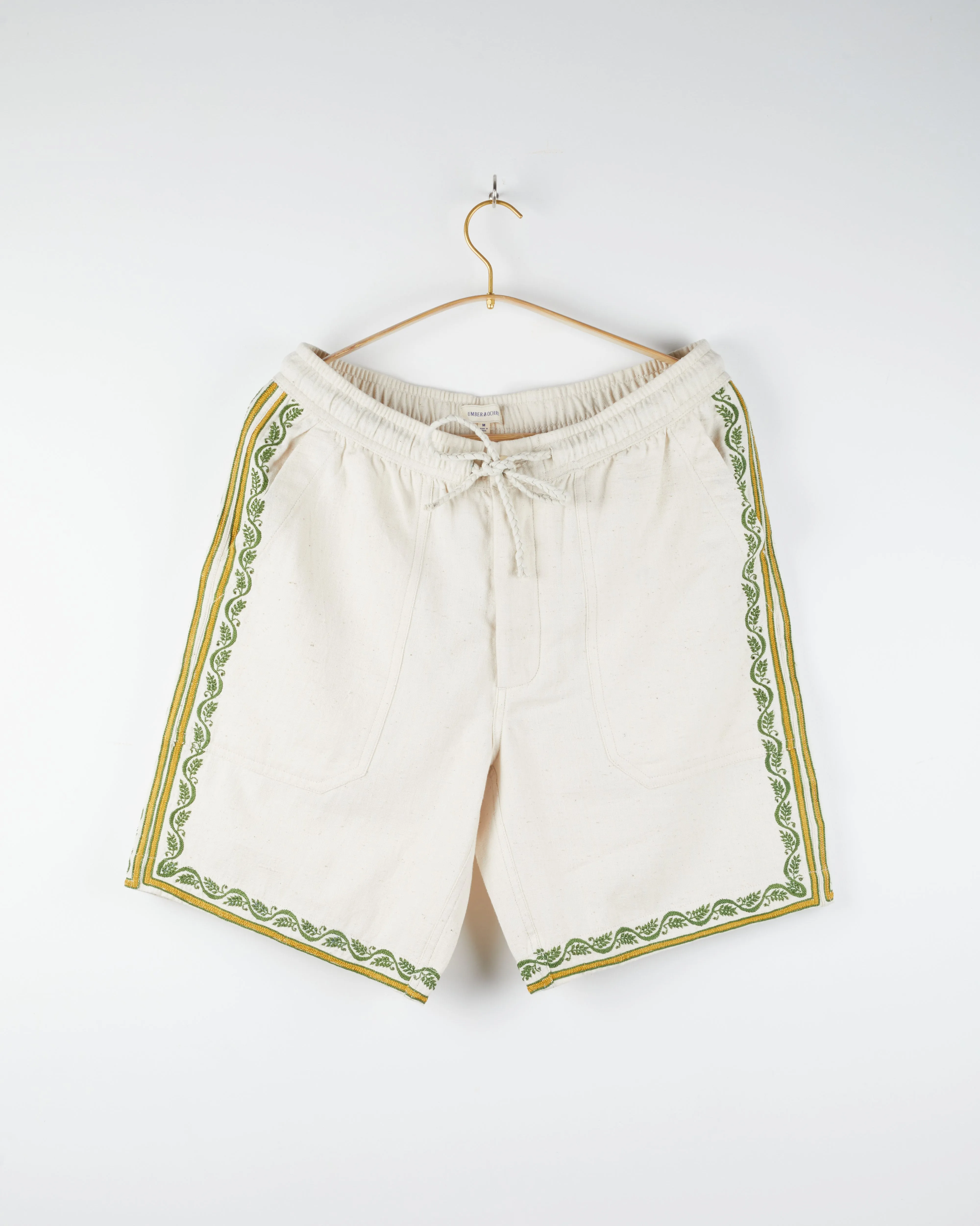 Dipak Utility Short in Chikankari Embroidery Natural