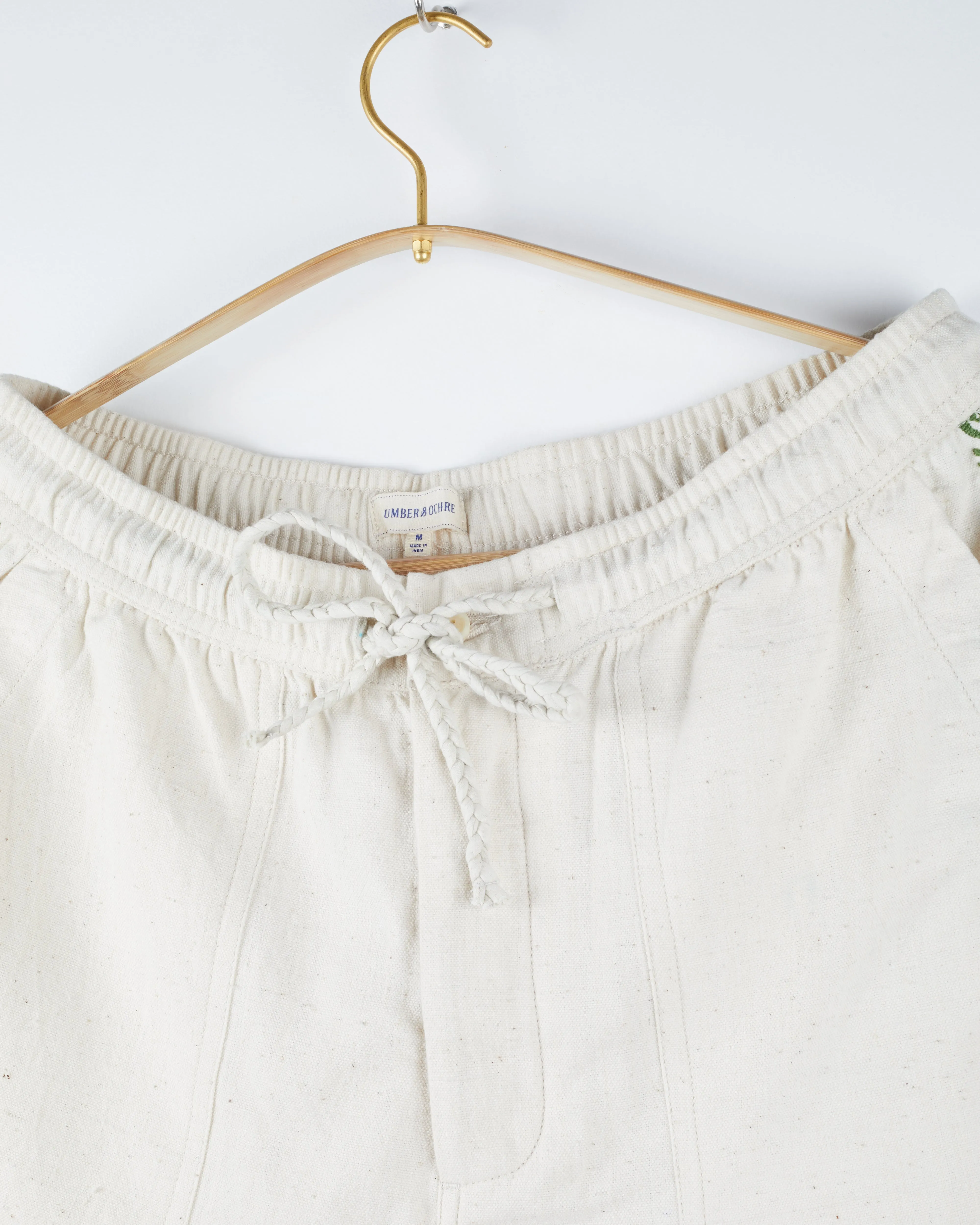 Dipak Utility Short in Chikankari Embroidery Natural