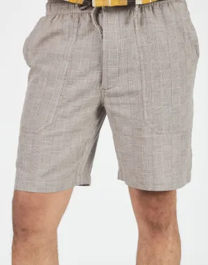 Dipak Utility Short in Hatch Check Sage