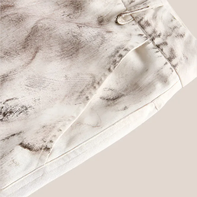 Distressed Dirty Denim Cargo Pocket Shorts