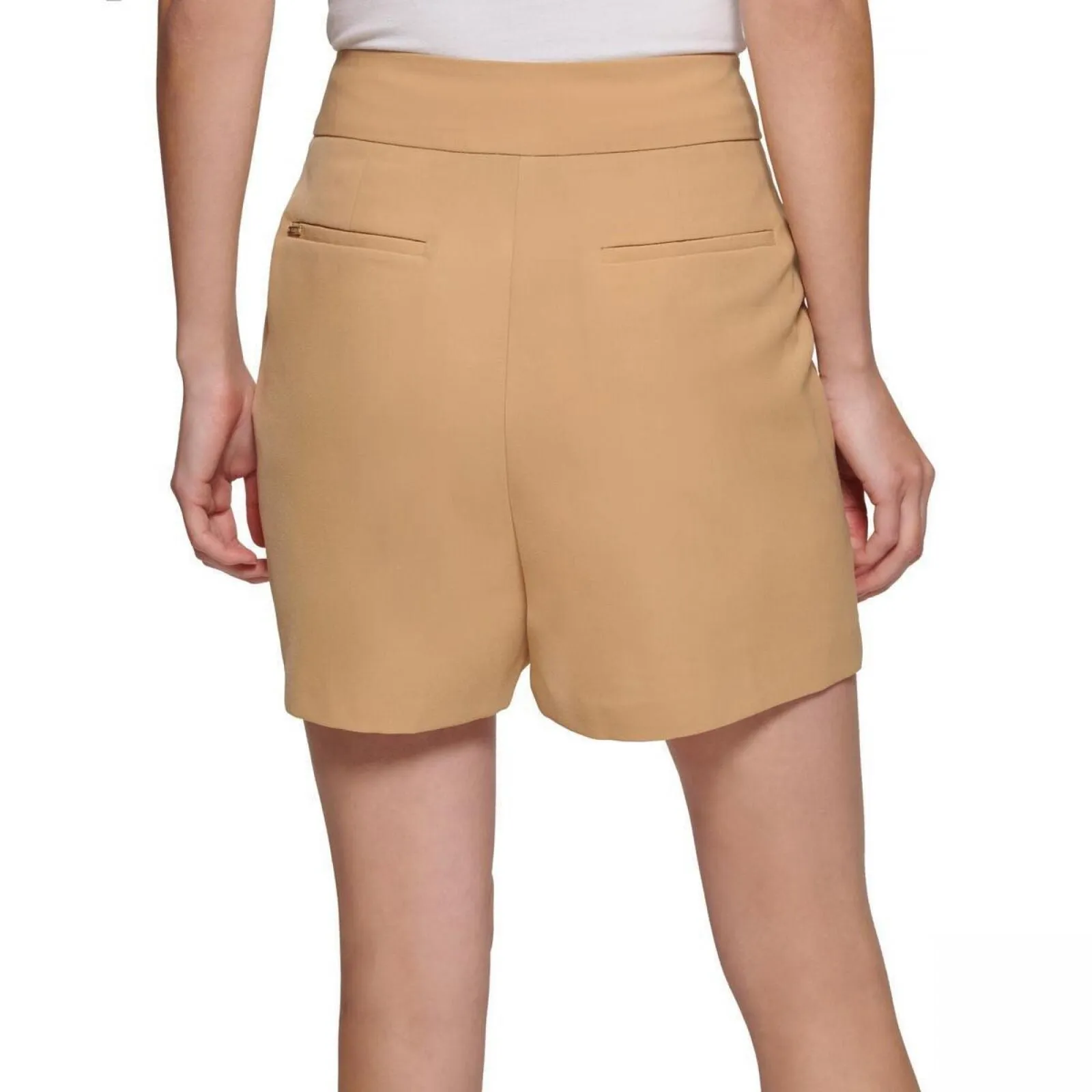 DKNY Womens Essex High Rise Short Daytime High-Waist Shorts UA2PX458 Brown 14