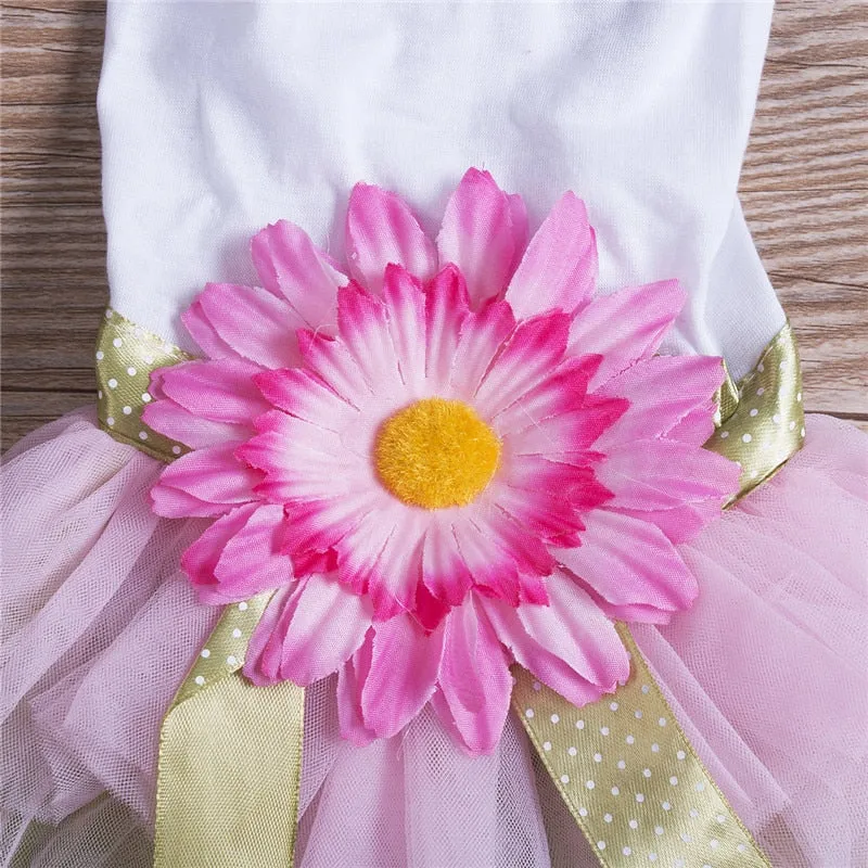 Dog's Tutu Dress With Flower