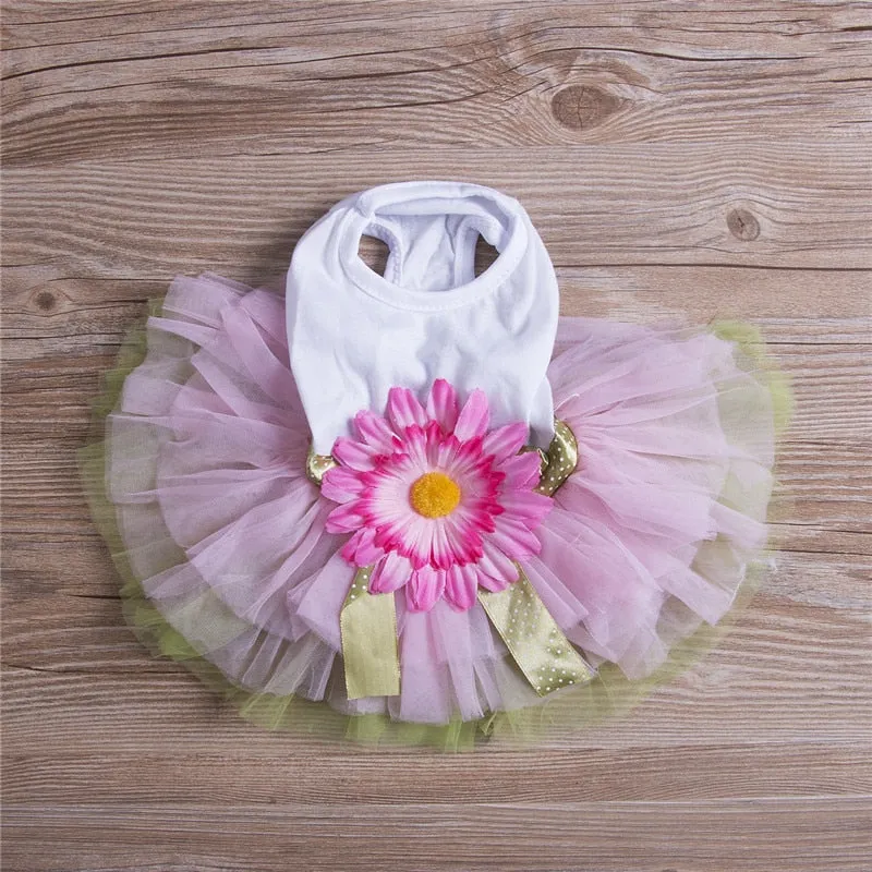Dog's Tutu Dress With Flower