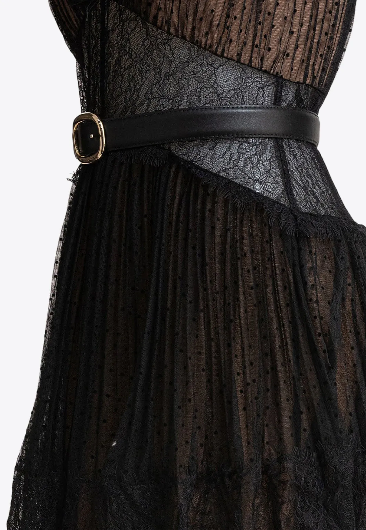 Dotted Mesh Maxi Dress