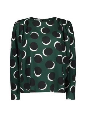 Dottie Livaeco Viscose Printed Blouse | Green Shadow Spot