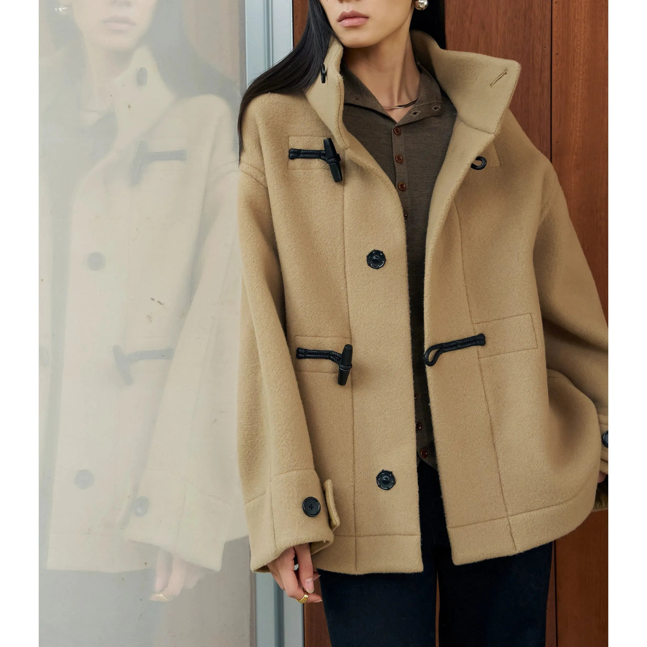 Double-Layer Wool Duffle Coat