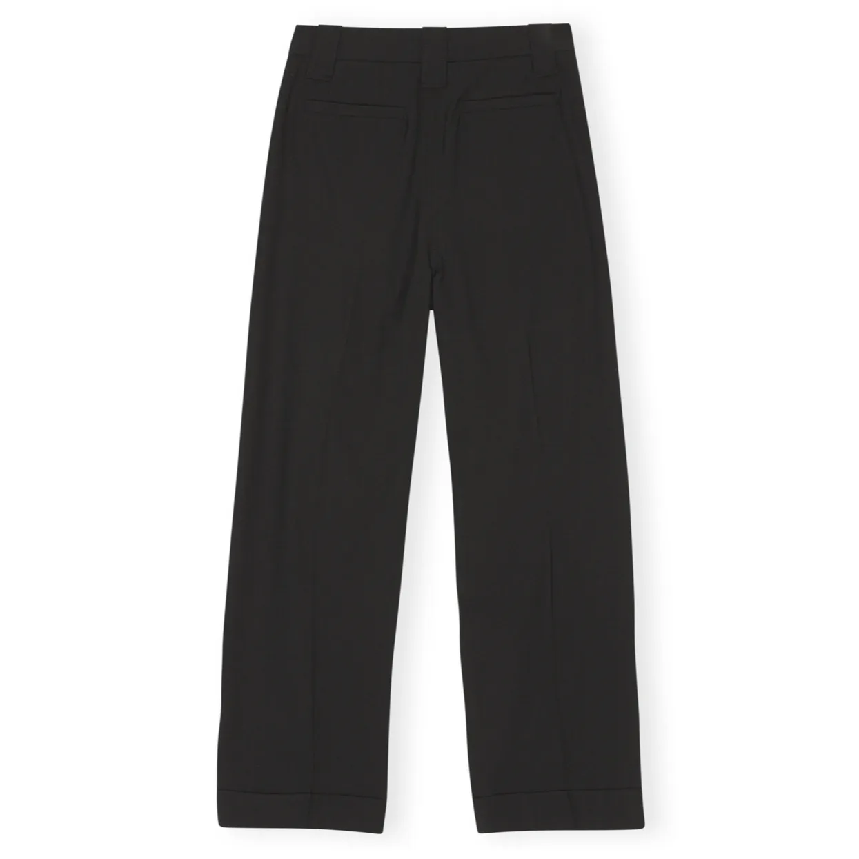 DRAPEY MELANGE LOOSE TROUSERS | BLACK
