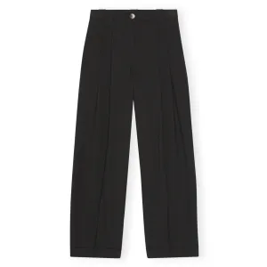 DRAPEY MELANGE LOOSE TROUSERS | BLACK