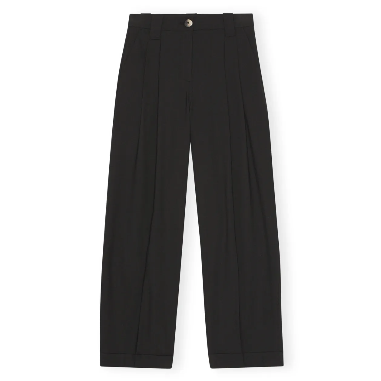 DRAPEY MELANGE LOOSE TROUSERS | BLACK