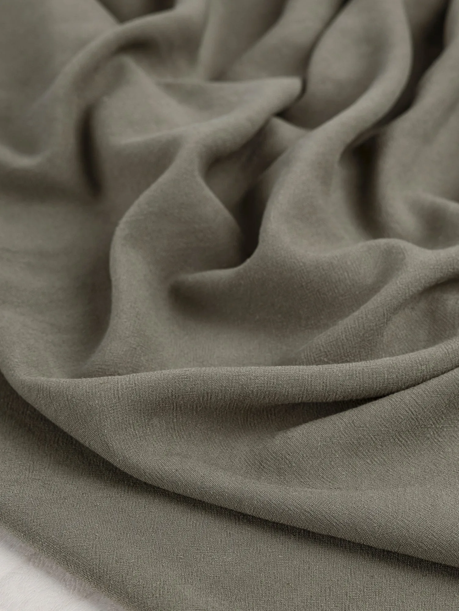 Drapey Viscose Linen Deadstock - Olive - Swatch