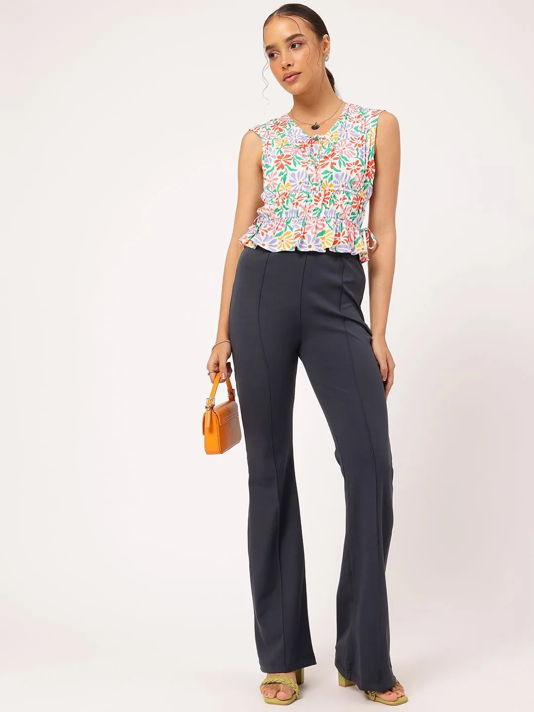 DressBerry Versatile Vogue High-Waist Paneled Trousers