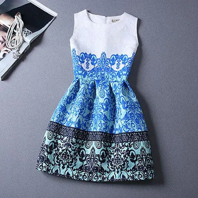 Dresses For Girls Mother Daughter Dresses Family Matching Clothing Girls Sleeveless Formal Print A-line Dress Summer