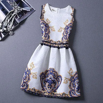 Dresses For Girls Mother Daughter Dresses Family Matching Clothing Girls Sleeveless Formal Print A-line Dress Summer