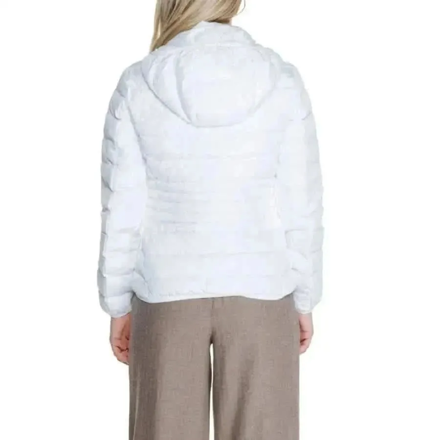 Ea7 Women's Long Hooded Jacket in White