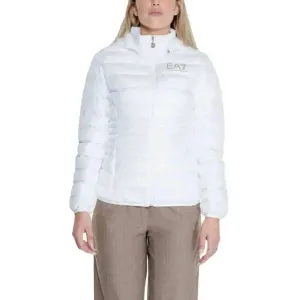 Ea7 Women's Long Hooded Jacket in White