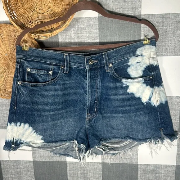 Edwin Cut Off Cai Shorts Denim Tye Dye