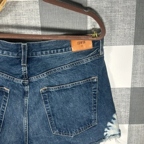 Edwin Cut Off Cai Shorts Denim Tye Dye