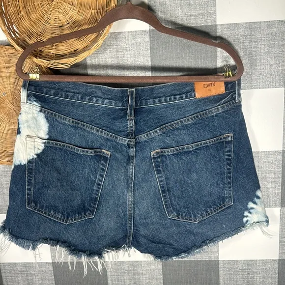 Edwin Cut Off Cai Shorts Denim Tye Dye