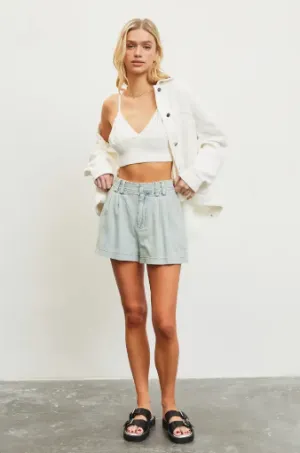 Elastic Denim Short