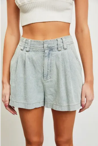 Elastic Denim Short