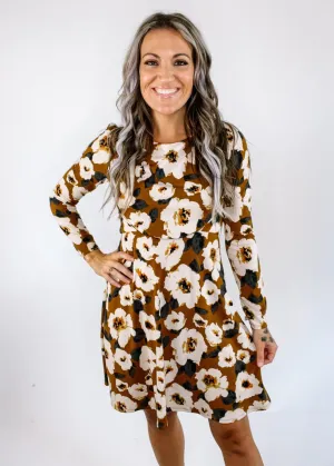 Elastic Waist Floral Dress
