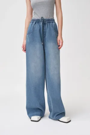 Elastra High-Waisted Drawstring Jeans