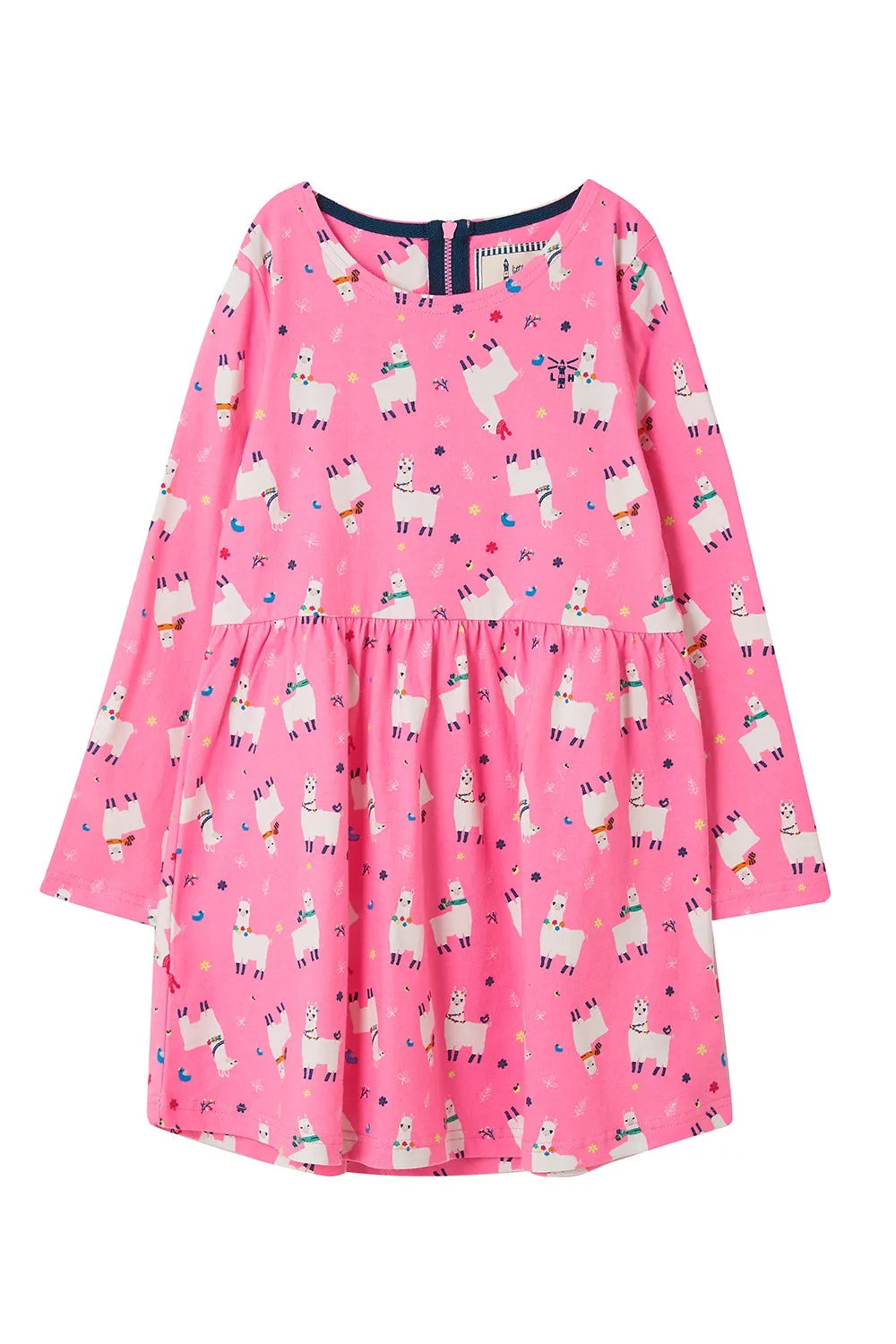 Ellie Girls Dress - Llama Print