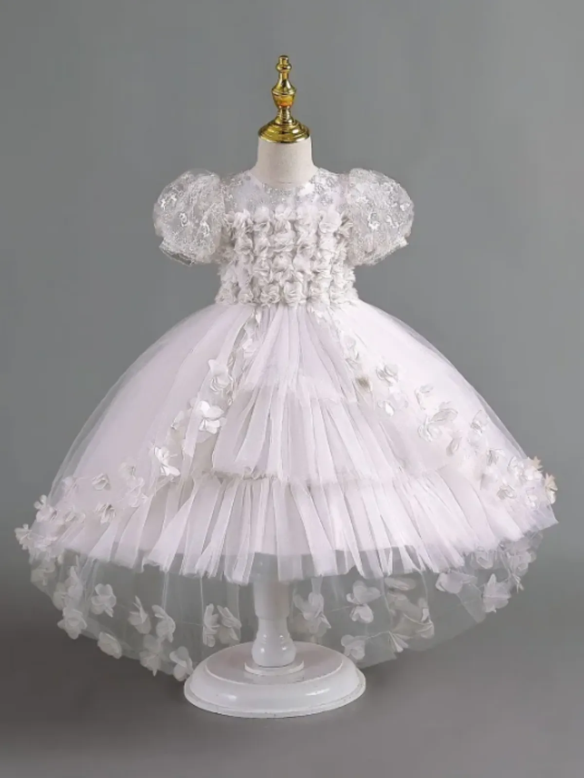 Enchanting Blooms Floral Appliqué Flower Girl Dress