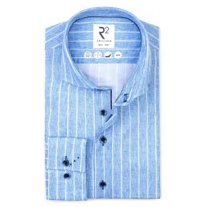 Extra long sleeves. Striped stretch shirt