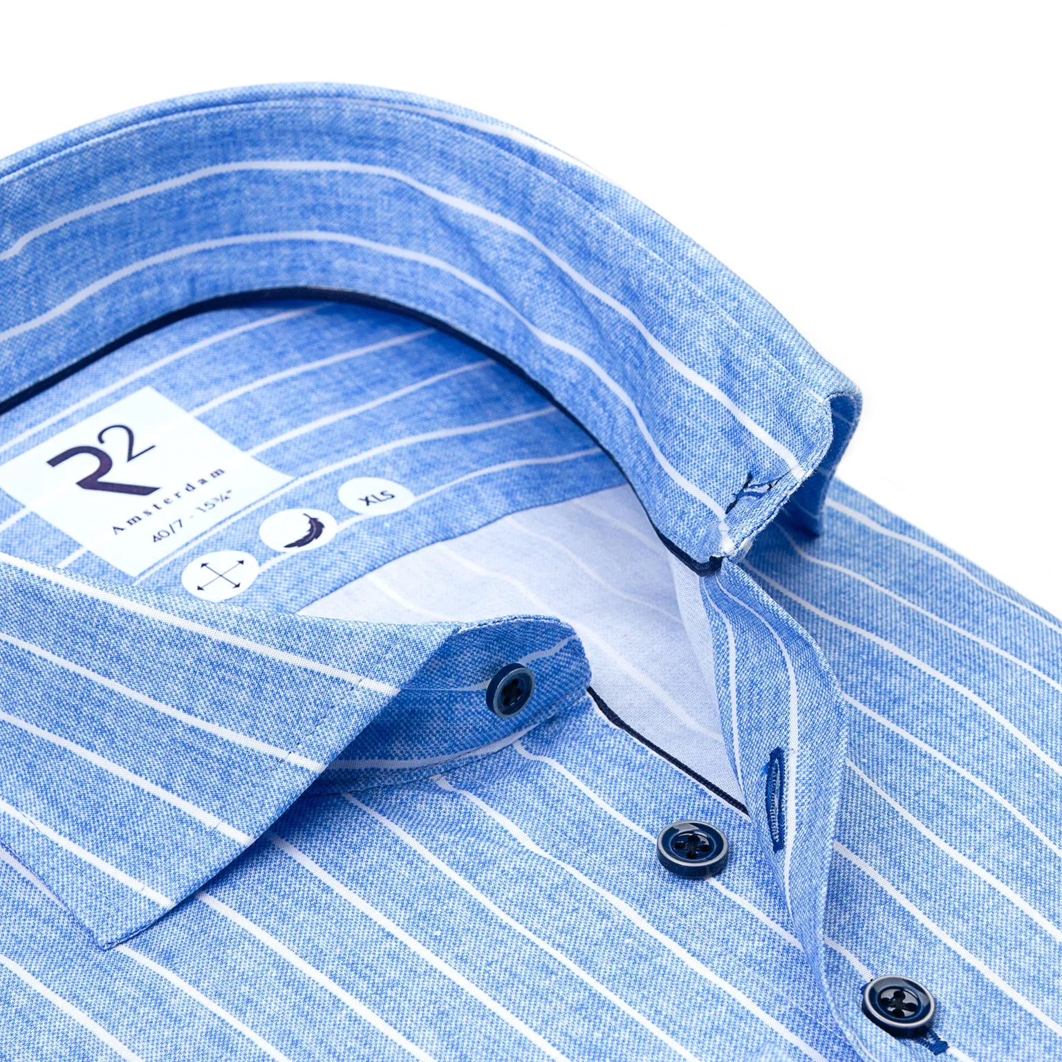 Extra long sleeves. Striped stretch shirt