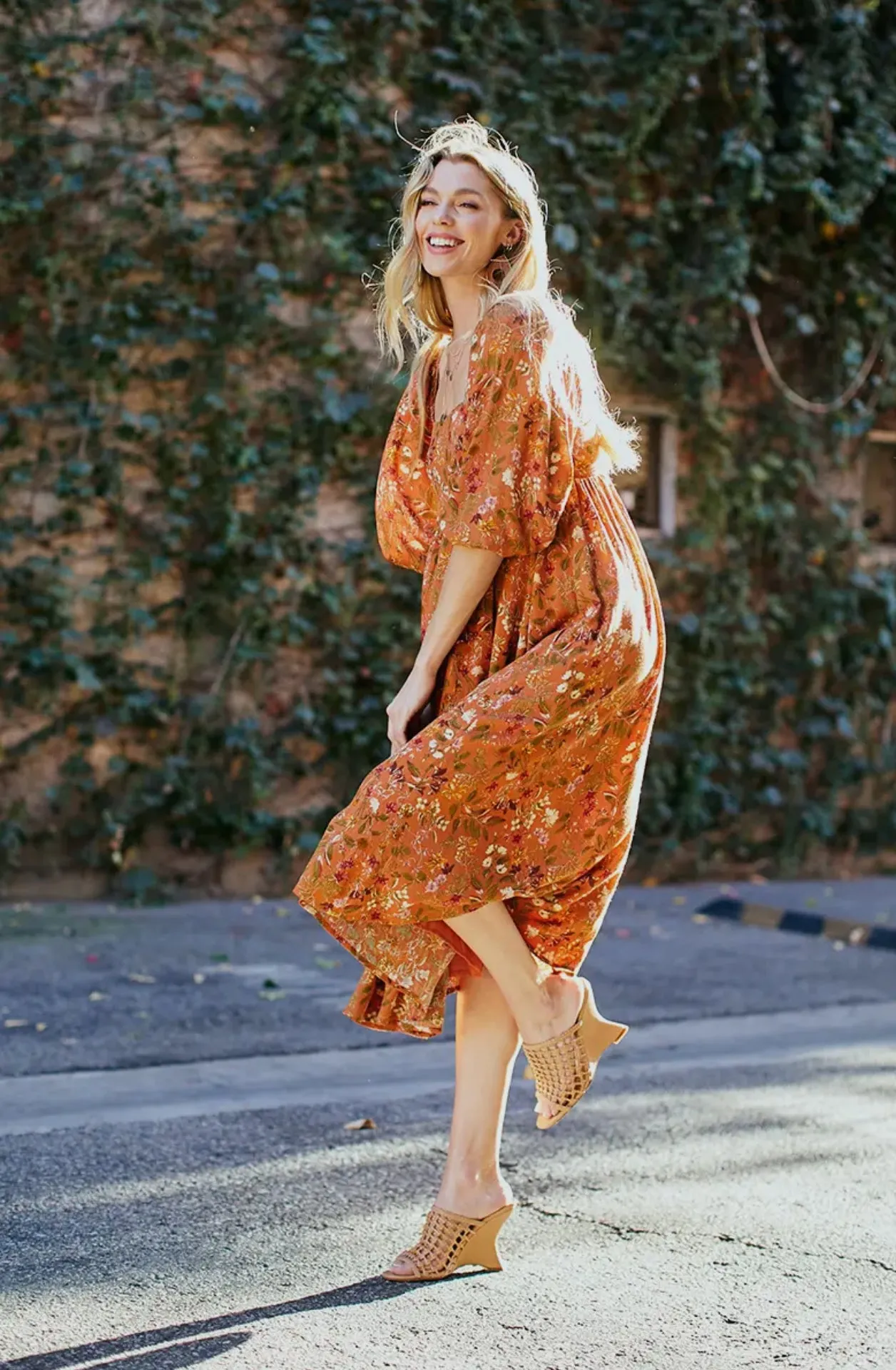 Fall Floral A-Line Dress