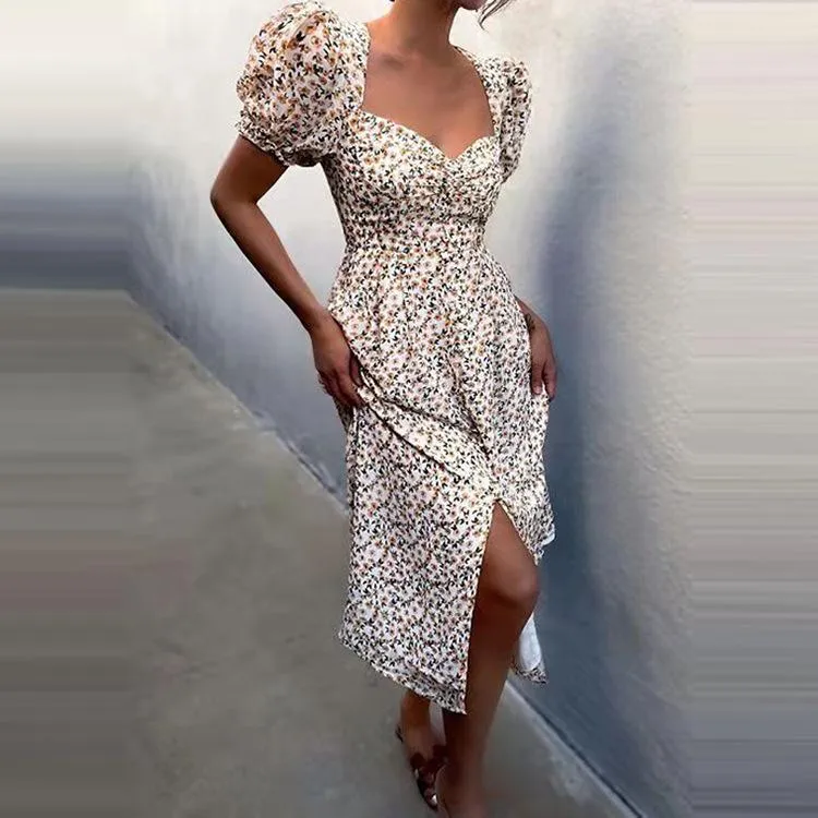 Fashion Sweetheart Puff Sleeves Dresses