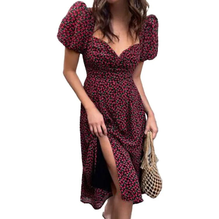 Fashion Sweetheart Puff Sleeves Dresses