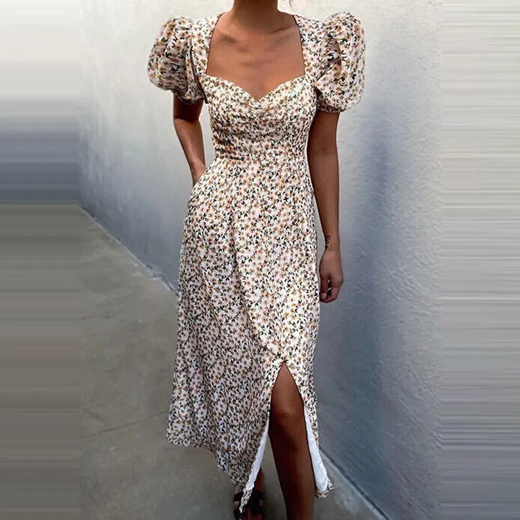 Fashion Sweetheart Puff Sleeves Dresses