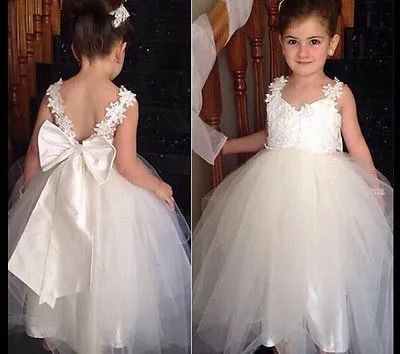 Fashionable Flower Girl Princess  Tutu & Bow Dress Free Shipping