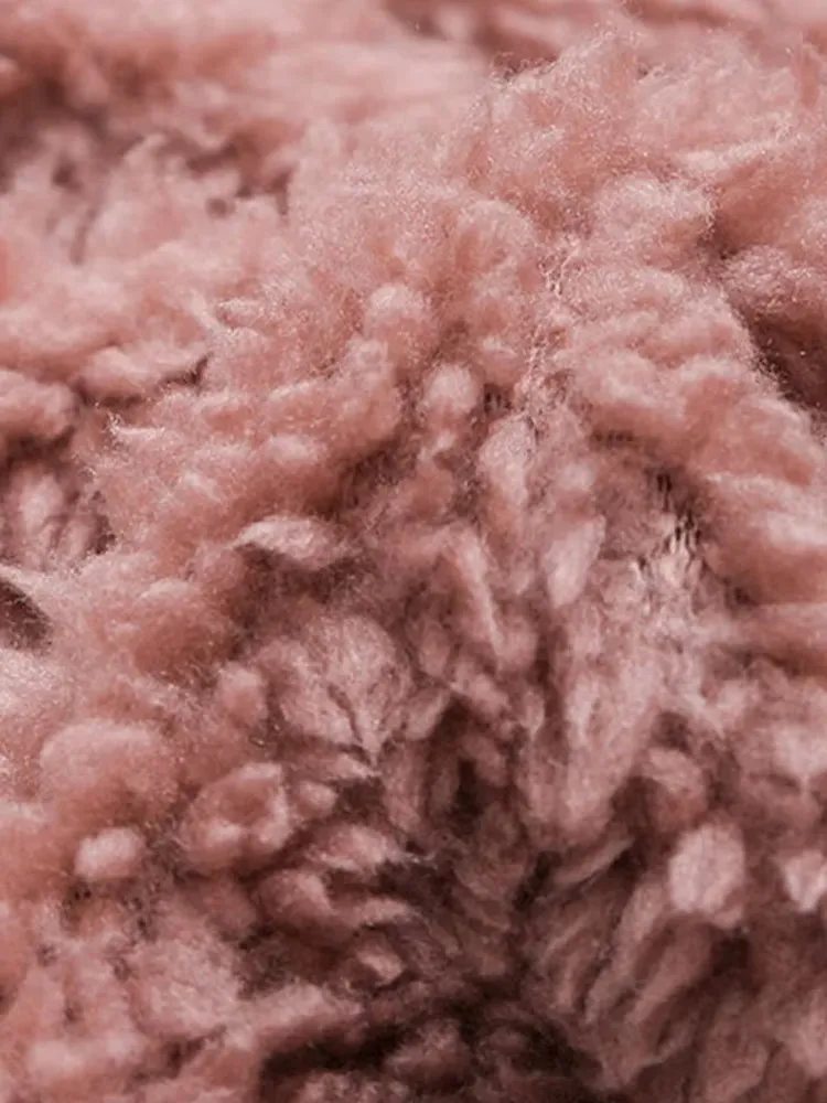 Female Jacket Plush Coat Fashion Warm Women Button Coat Fluffy Tail Tops Women's Hooded Jackets Pullover Loose Sweater Size Plus