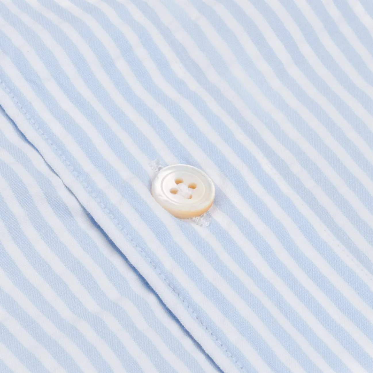 Finamore Gaeta shirt Sergio collar seersucker blue white stripe
